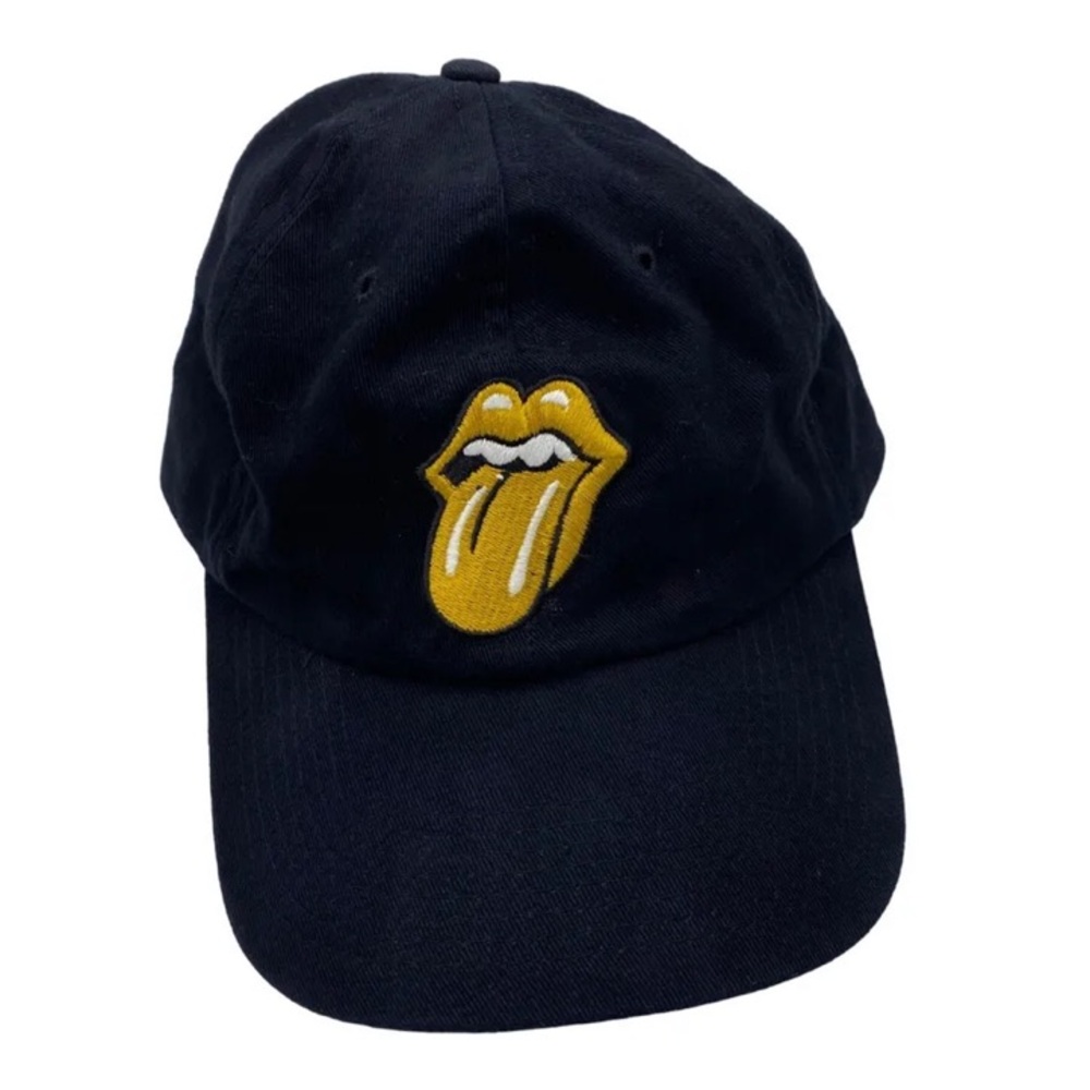 Rolling Stones Bridges To Babylon Vintage Gold logo Kiss Tongue Black Cap